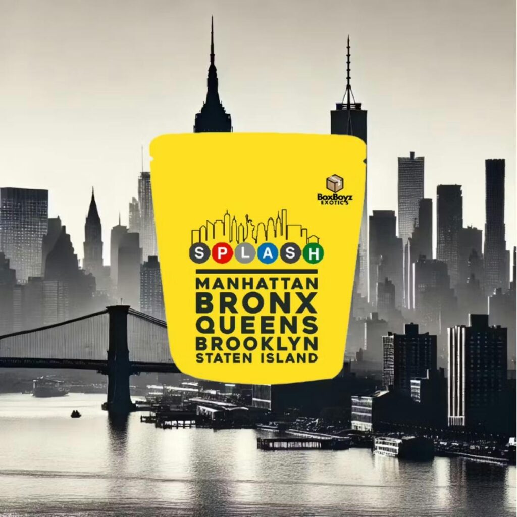 Splash cannabis flower in NY Upper East Side dispensary Maryjane