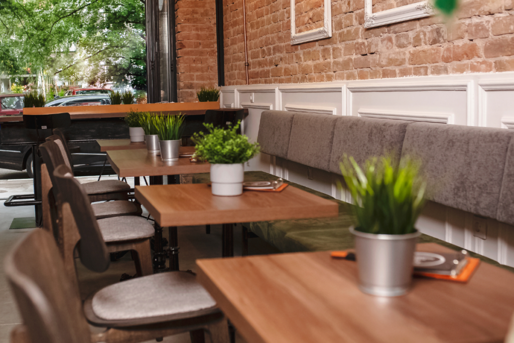 Empty, quiet coffee shop